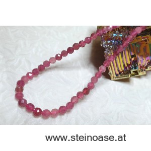 Kette Turmalin rot facet. 5mm